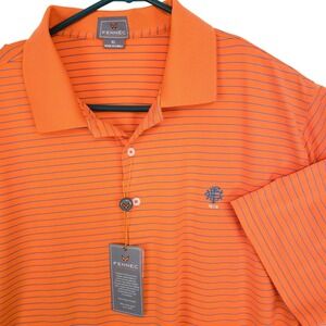 Fennec Polo Shirt Men's XL Orange Striped Accent Eldridge Country Club 1878 NWT